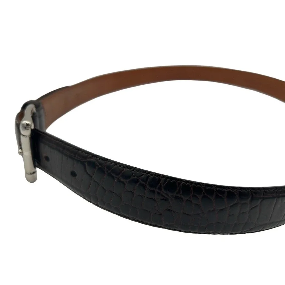 Polo Ralph Lauren Belt Men's Size 42 Brown Crocodile Embossed Leather